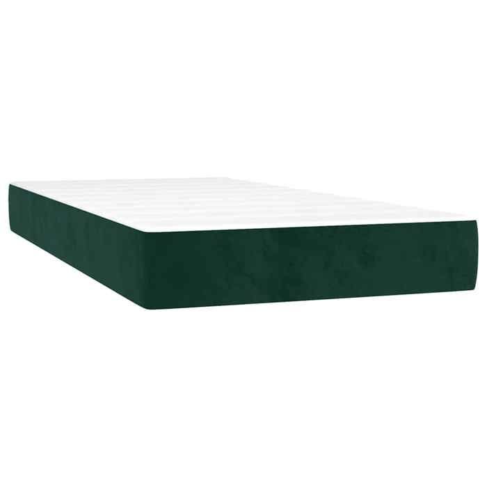 Exclusive House - Slatted Bed Base with Mattress Dark Green 100x200 Cm