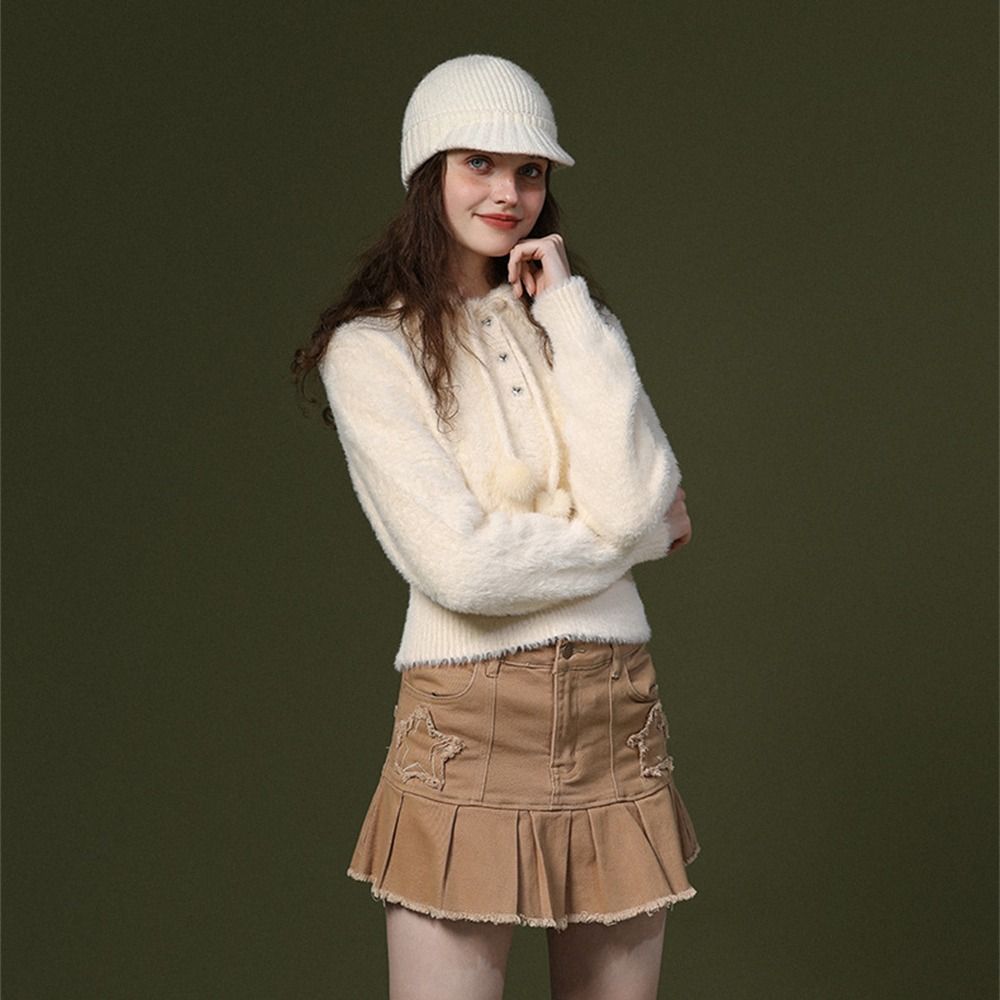 Cold Resistant Bonnet Caps Windproof Ear Protection Casual Warm Knitted Hat  for Women Girls