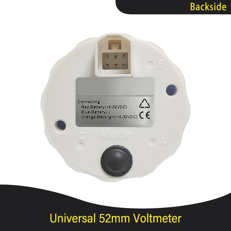 Boat Truck Universal 52mm 8-16V 18-32V Voltmeter Voltage Volt Gauge with 8 Colors Backlight for Motorcycle Vehicle Car