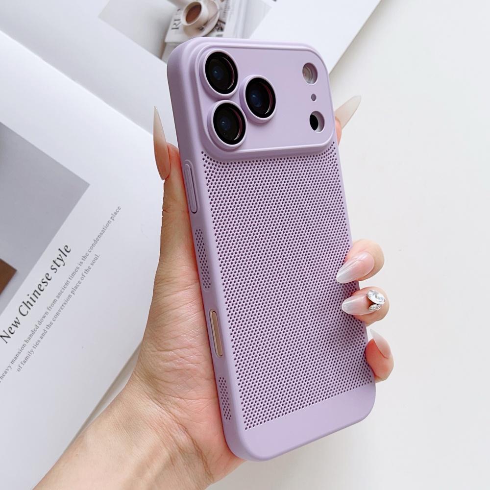 Frosted Heat Dissipation Mesh Breathable Phone Case For iPhone 17 Air 16E 16 15 14 13 12 11 Plus Pro Max Lens Film Protect Cover