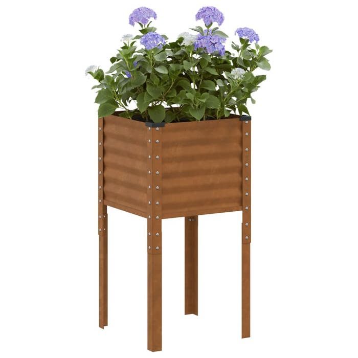 VidaXL Planter 45x45x88 Cm Weatherproof Steel, Planter, Patio Planter, Apple Planter 4008968