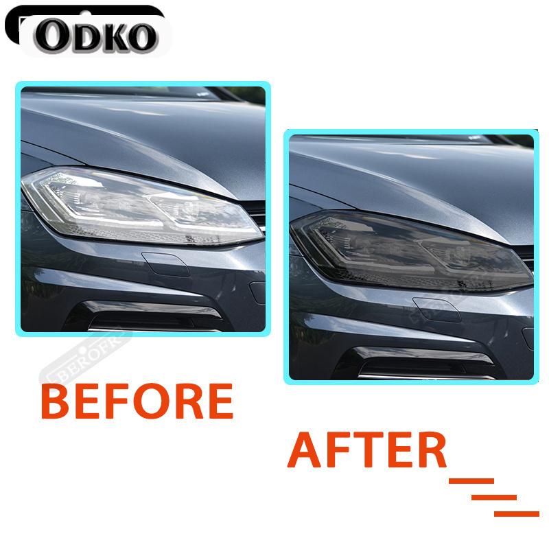 Car Headlight Tint Black Protective Film Taillight Transparent TPU Sticker For Volkswagen VW Golf 7 MK7 2012- Accessories