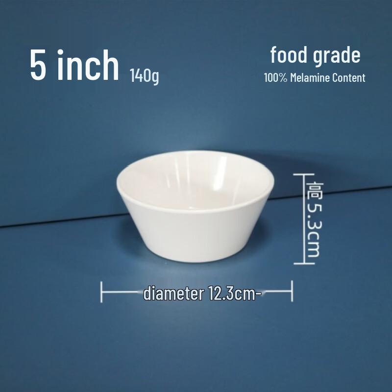 Zhi Shi White A5 Melamine Commercial Bowls (10-Pack)