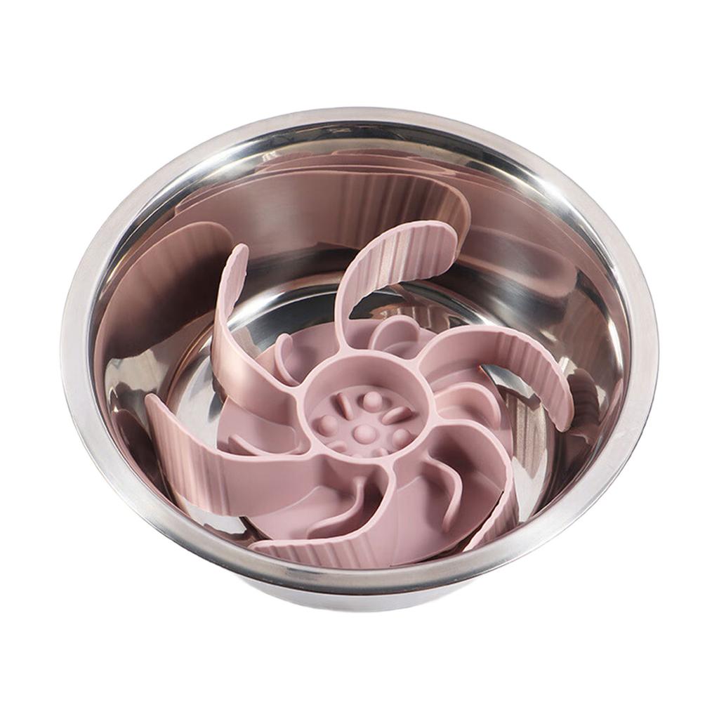 Slow Feeder Dog Bowl Insert With Strong Suction Cup NonSlip Silicone Pet Food Dispenser For Healthy Eating And Digestion