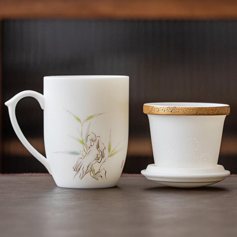 Mutton-Fat Jade Porcelain Tea Infuser Set with Filter