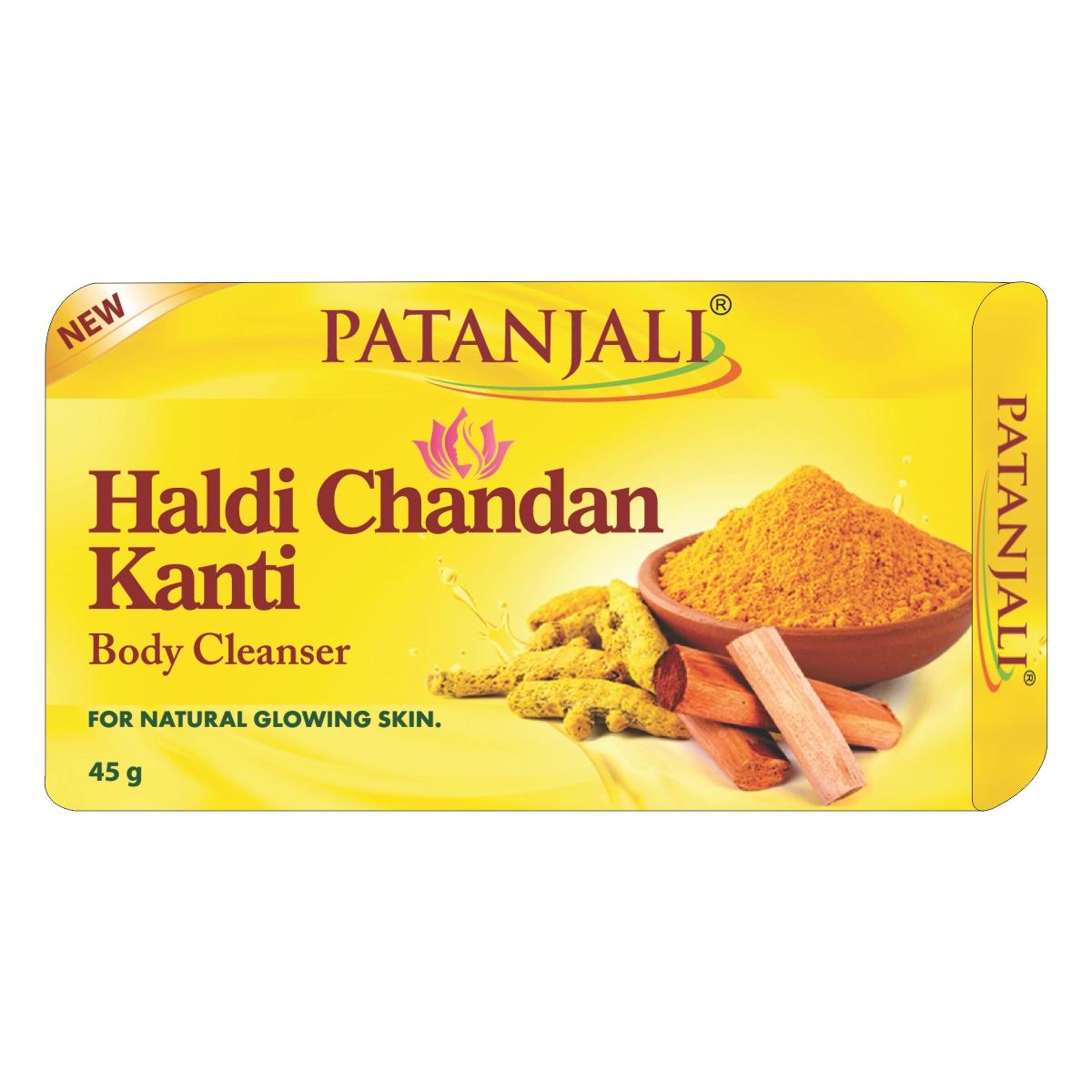 

Patanjali Haldi Chandan Kanti Body Cleanser, With Removing Dryness & Roughness 45gm