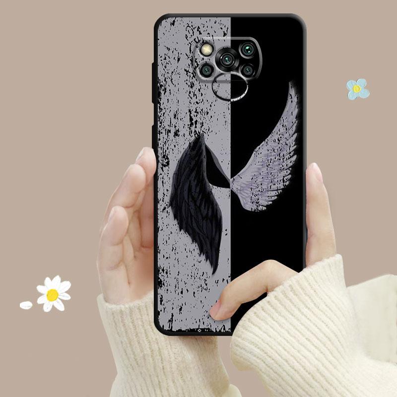Aripi de înger și demon fete pentru Xiaomi Poco X3 Nfc X4pro X5 M3 pentru Mi 12 13 11 10 10t 8 Note10 Lite 11ultra 11t Pro F1 Cover