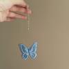 Internet celebrity handmade blue butterfly neck chain gentle girl heart sweet necklace retro high sense temperament necklace