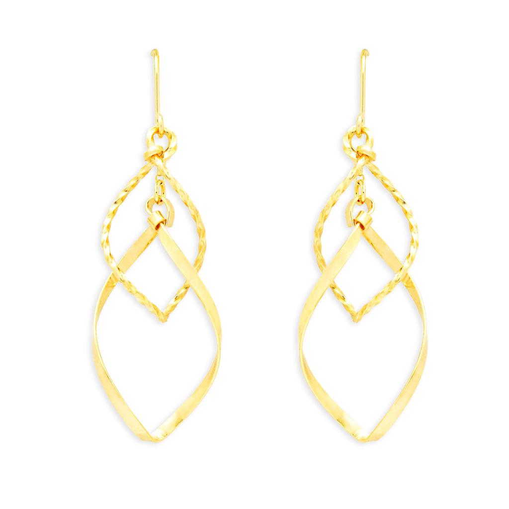 ESTELLE [Official] Women's Hook Earrings, 10K Yellow Gold, 0202-3424-0019-0000