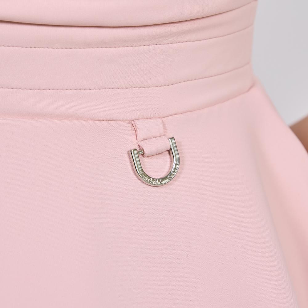 J.JANE Front Zipper Double Flare Dress (Pink)
