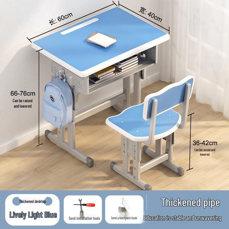 Height-Adjustable Student Desk and Chair Set for Junior and High School