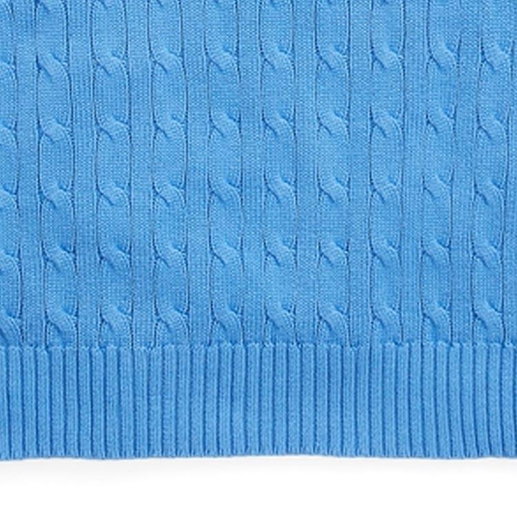 Polo Ralph Lauren Kids SS24 Pattern Embroidered Solid Color Zip Long Sleeve Knit Sweater Kids Sweater Blue CWPOSWEY6820477-400