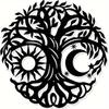 Metal Silhouette Tree Wall Art - Iron Decor Hanging Craft for Indoor Spaces