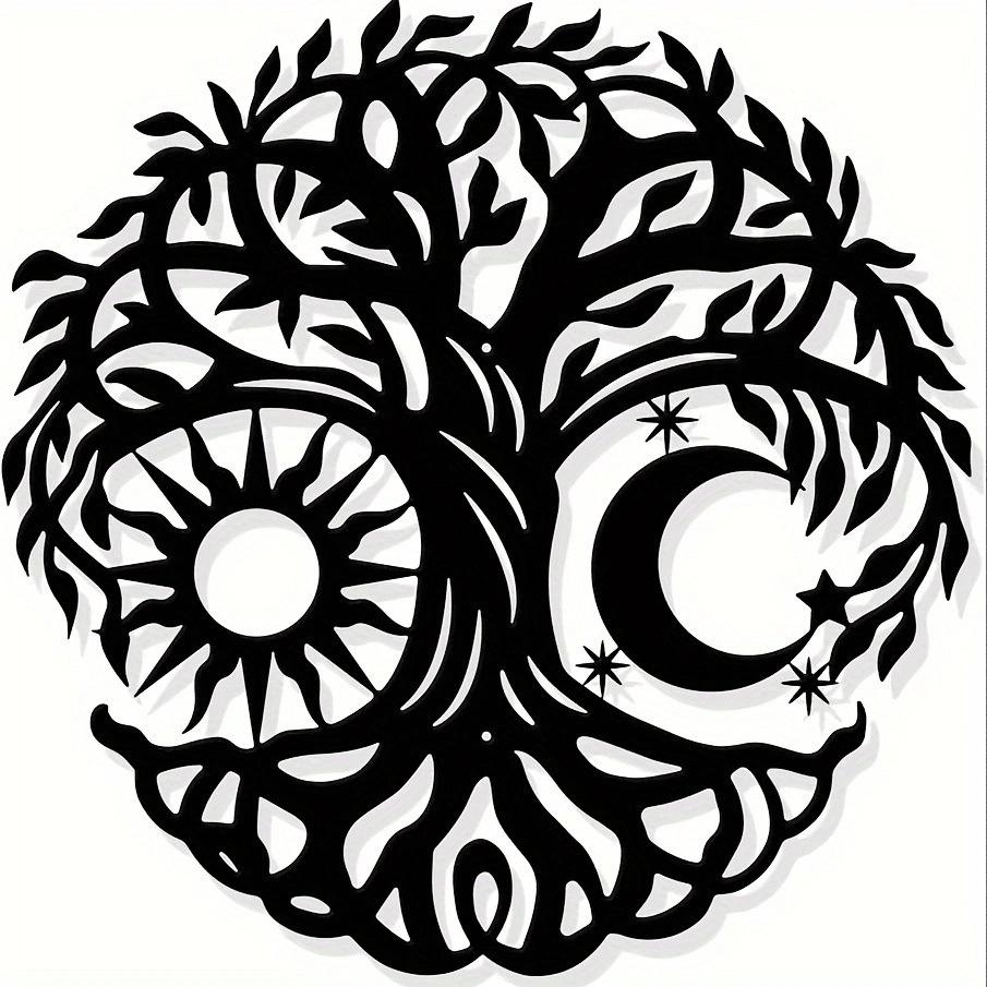 Metal Silhouette Tree Wall Art - Iron Decor Hanging Craft for Indoor Spaces