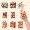 2026 New Style DIY Fridge Magnet Kit 3D Wooden Puzzle Miniature Refrigerator Magnet with LED Light Mini Book Nook Home Decor