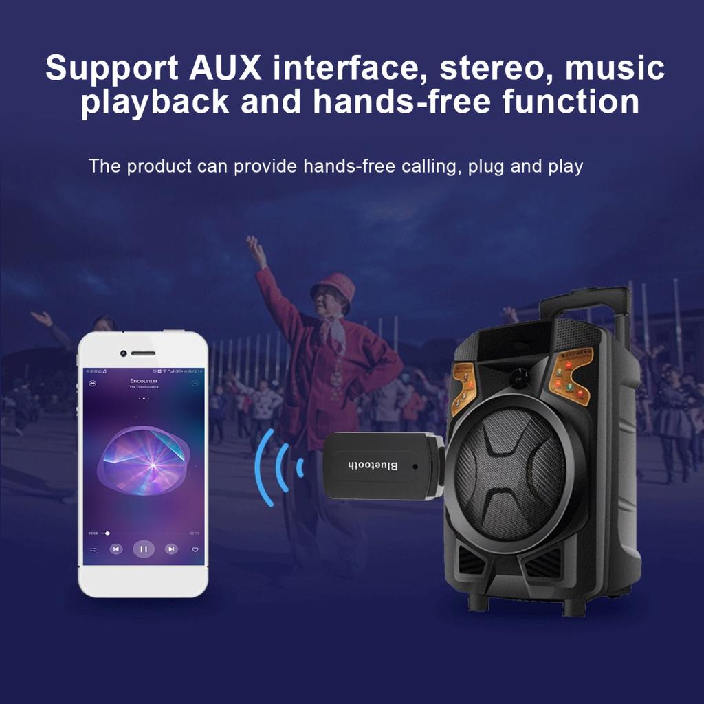 2Pcs USB o Receiver Adapter for Bluetooth 4.0 Stereo AUX Output Support Music Playback