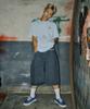 LEE Double Knee Painter Denim Shorts Gray
