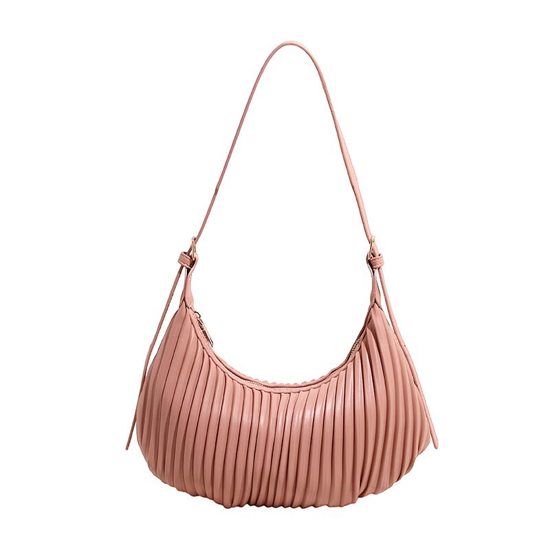 Korean Style Fashion Simple Underarm Bags 2025 Winter Pu Leather Textured Striped Crossbody Bag Female Casual Commuting One Shoulder Bags