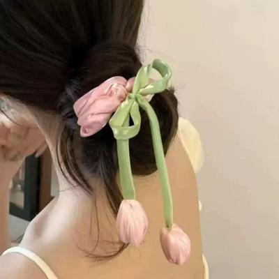 Stoff Tulpenband Haargummi Zubehör Gardinen Raffhalter Tulpenband für DIY Basteln Kleidung Haarband Taschen Sträuße Dekoration