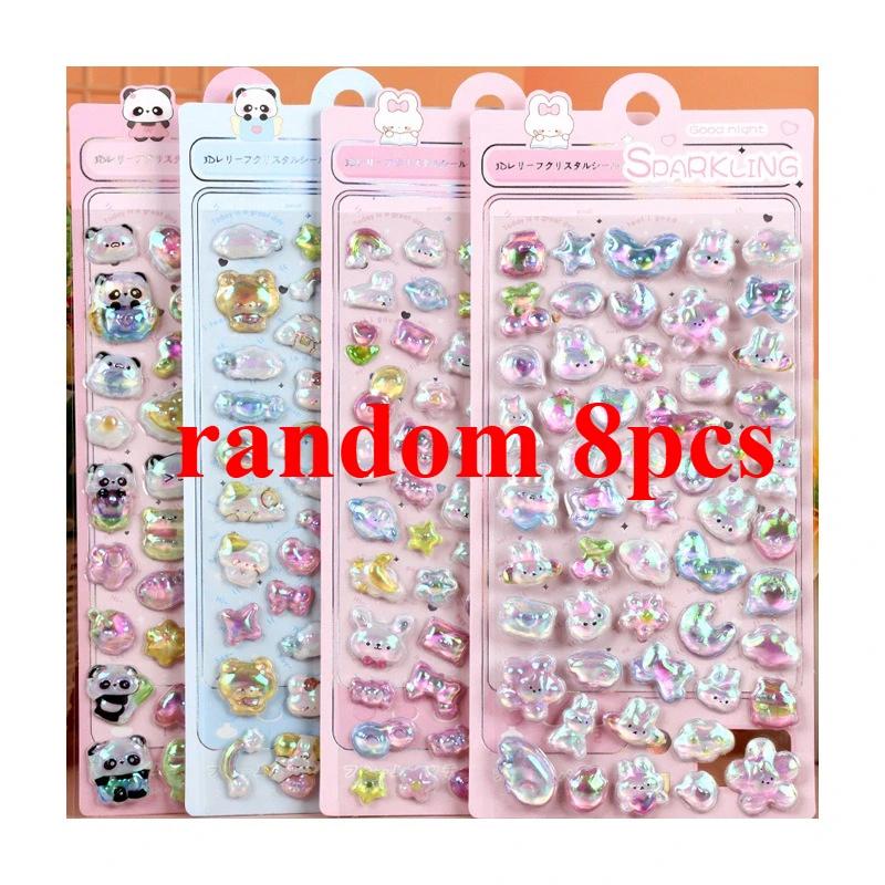 New 2025 popular 3D rainbow embossed stickers for children, featuring cute animals, perfect for decorating planner books Gifts