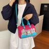 Boston Bag with Embroidery, High-end Single-shoulder Crossbody Bag