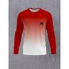 Autumn Casual Men's Long Sleeve T-Shirt Men's Fashion Tops Gradient Pattern Tees Crew Neck T-Shirt Outdoor Daily Clothes for Men