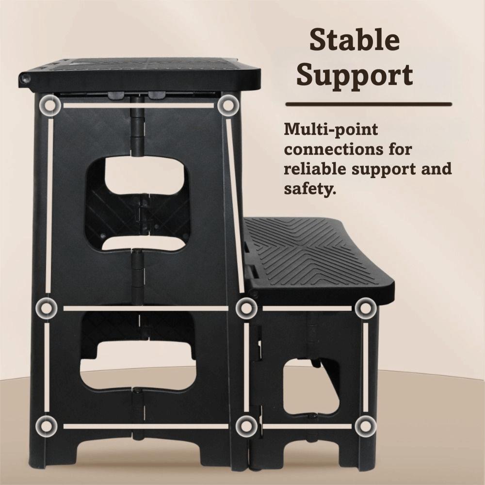 Multi Functional Foldable Stool Stable Support Anti Slip Folding Ladder Thickened Plastic Lightweight Climbing Stool Garage