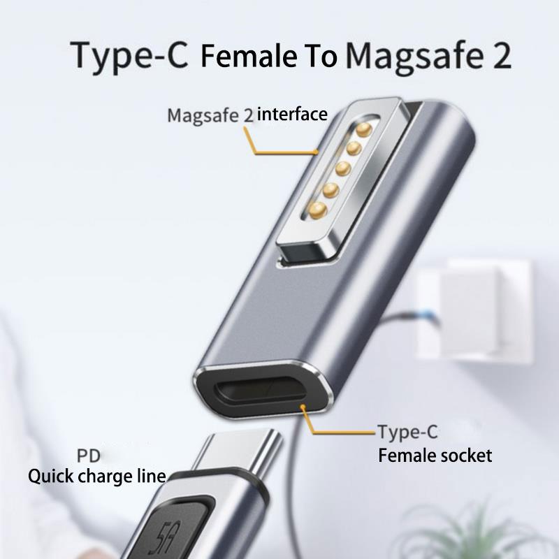 Adattatore Convertitore da USB C a Magsaf Adattatore di Ricarica per PC per Notebook Macbook