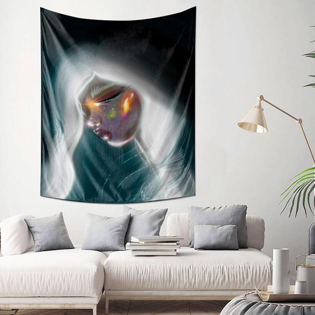 Modern Abstract Face Tapestry  Mystical Dreamy Wall Art for Home Decor