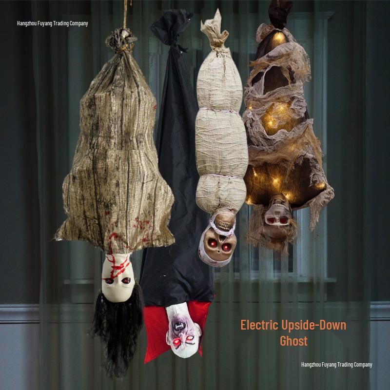 Haunted House Upside Down Reaper Skeleton Decor Props