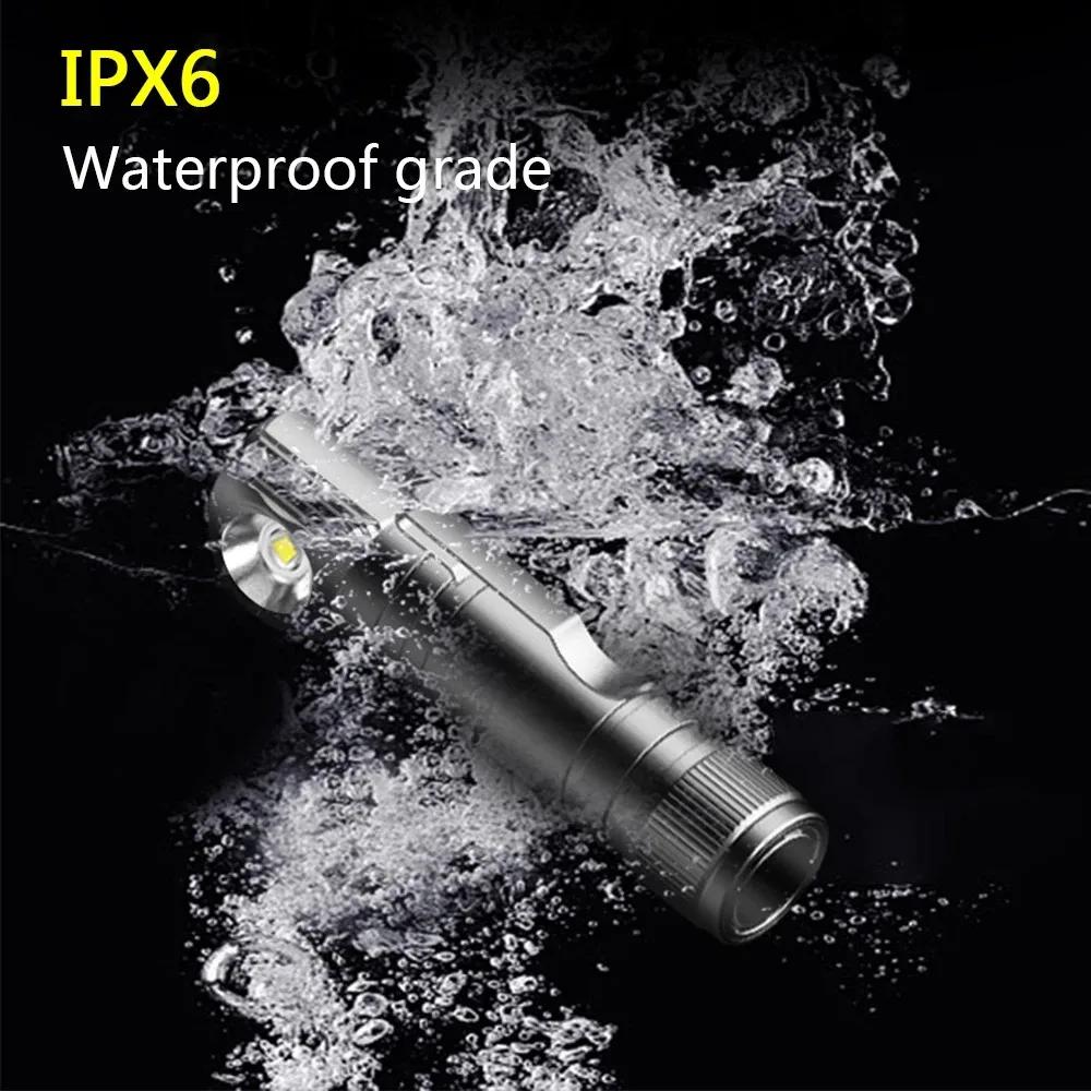 Powerful LED Flashlight Rechargeable 18650 IPX6 Waterproof Flashlight Work HeadLamp High Lumen Head Torch With Magnet Tail