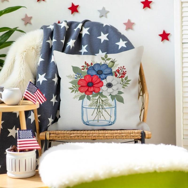 

Новая наволочка ко Дню независимости, льняная с принтом, наволочка для подушки с изображением Статуи Свободы, наволочка для диванной подушки