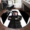 1pc Addams Family Wednesday2 Design Printed Area Round Carpet for Bedroom Living Room Home Decor Rugs Mat Non Slip Mat Rug for Bedside