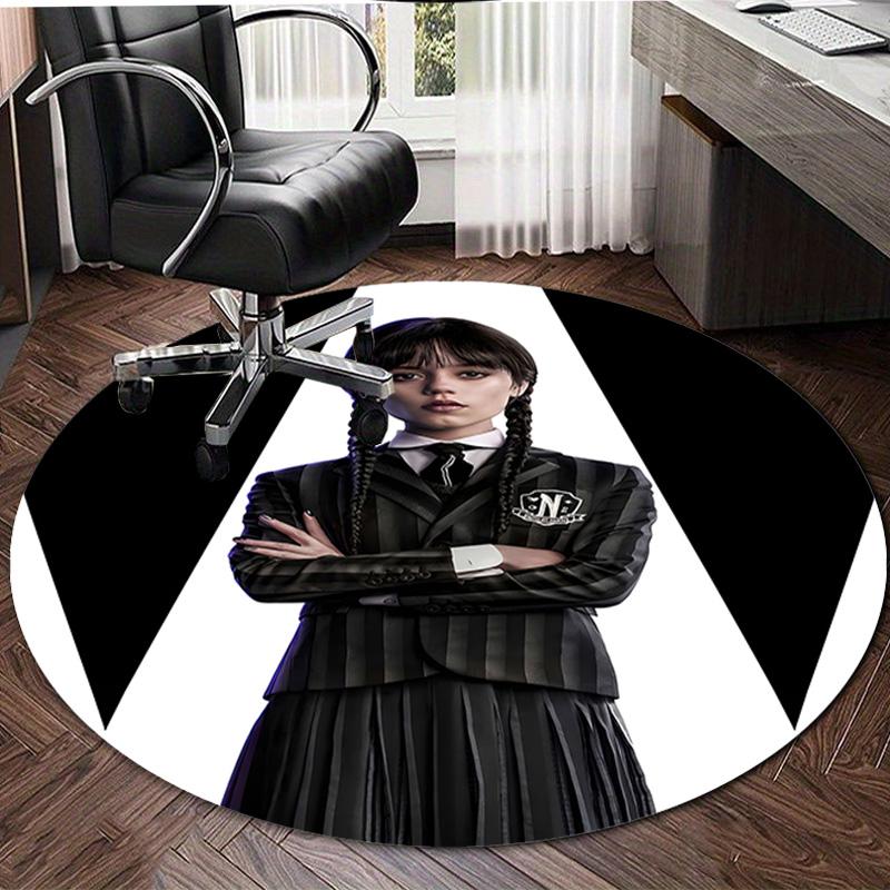 1pc Addams Family Wednesday2 Design Printed Area Round Carpet for Bedroom Living Room Home Decor Rugs Mat Non Slip Mat Rug for Bedside