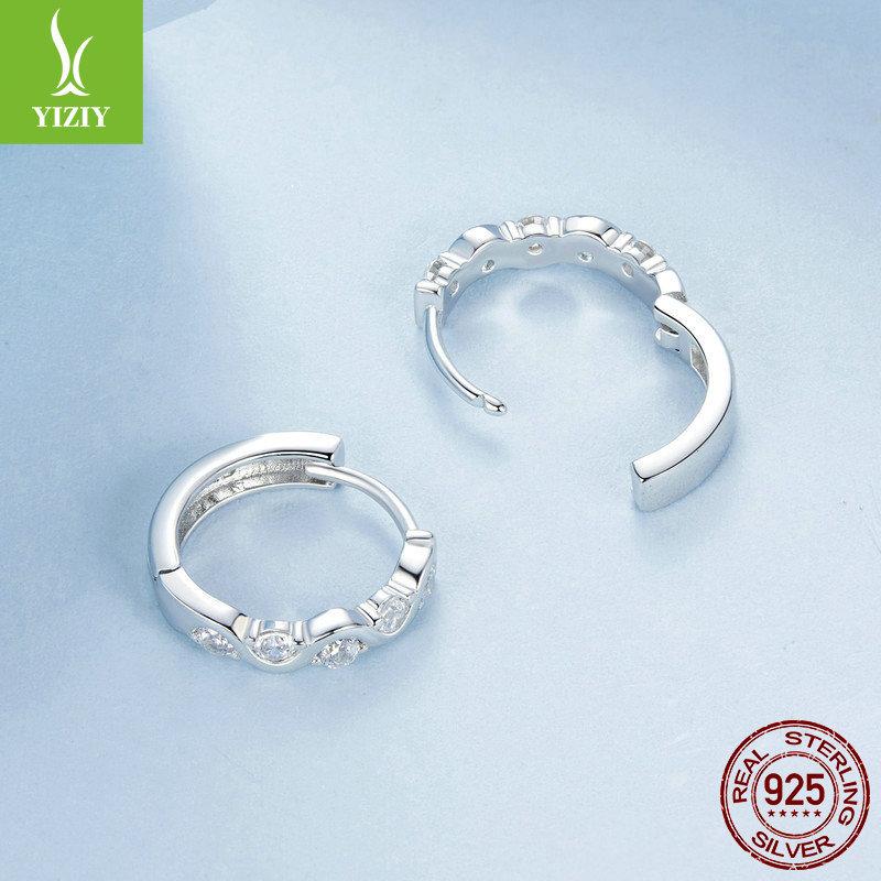 Simple Classic Wavy Zircon Ear Buckle Women, Popular Jewelry S925 Silver Earrings Earrings
