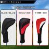 [3-piece Set] Head Cover, Head Cover, Golf Cover, Driver, Fairway Wood, Utility 3-piece Set, Various (BLACK×BLACK)