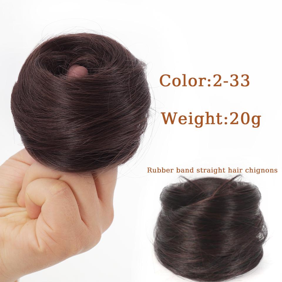 1PC Synthetic Hair Bun Curly Straight Hair Messy Bun Scrunchies Updo Hair Bands Elastic Band Hairpieces For Women Straight Fring