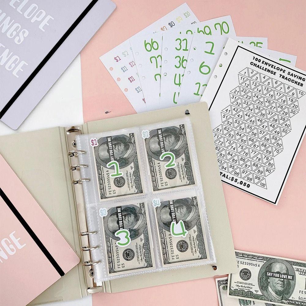 

Бюджет наличных денег 100 конвертов вызов блокнот А5 размер экономия денег вызов блокнот light brown-Style 2