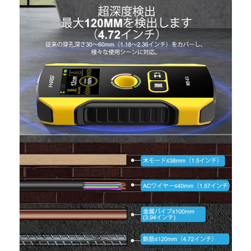 Ulable Wall Detector, High-Precision Substrate Detector with Bidirectional Calibration, High Sensitivity, Wall and Pillar Sensor, Substrate Checker, D