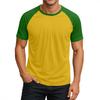 Men's Round Neck Contrast Color Raglan Short Sleeve Top T-shirt