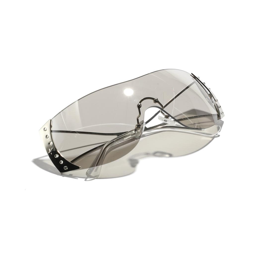 Brillengestell Randlose Sonnenbrille Herren Future Wind Konkave Form Diamantbesetzte Metallsonnenbrille Damen