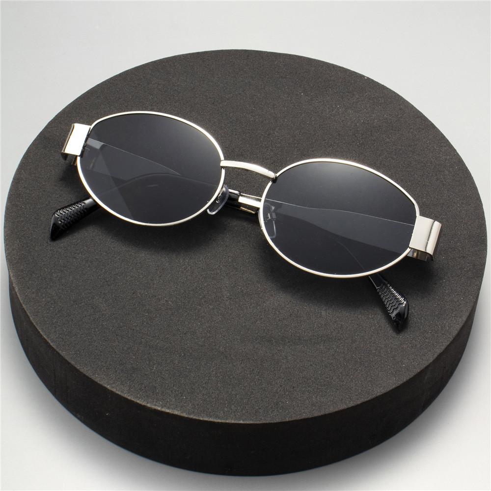 2PCS Vintage Punk Style Sunglasses Men Retro Round Metal Frame Women Sun Glasses Fashion Eyewear