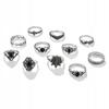Silver Retro Punk Boho Ring Set 12
