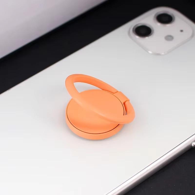 

Вращающийся на 360 градусов складной держатель для сотового телефона с кольцом на палец, подставка-держатель для iPhone 13 14 Pro Max, планшета, телефона оранжевый