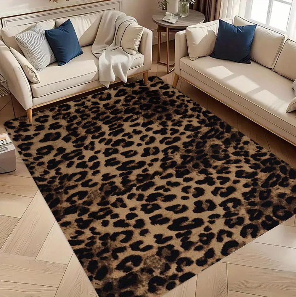 Teppiche mit Leopardenmuster Teppiche für Sofas und Stühle Wohnzimmer Schlafzimmer Bodenteppich Kinderspielteppich Rutschfester maschinenwaschbarer Teppich Heimdekoration