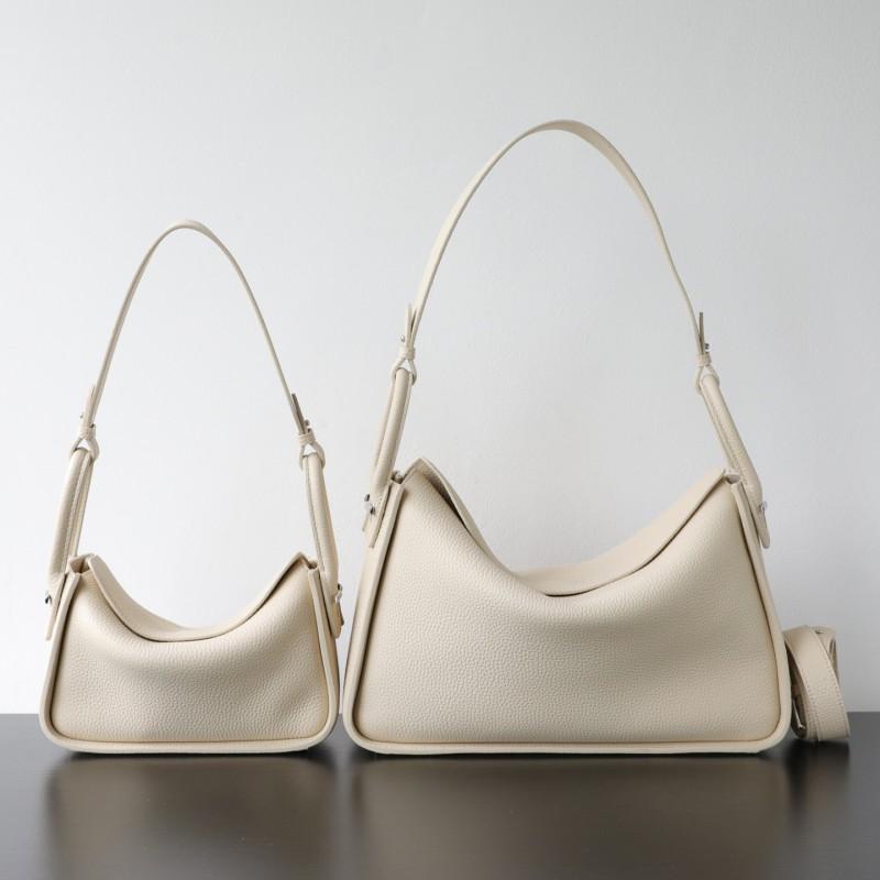 Genuine Leather Pillow Shape Tote Bag Women Soft Full-Grain Cowhide Large Capacity Crossbody Shoulder With Magnet
