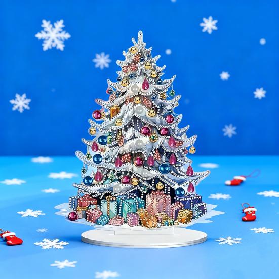 Christmas Tree Ornaments Acrylic Rhinestone Art Painting Table Decor Relaxing Xmas Crafts Unique Festive Holiday Gifts
