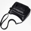 Women Shoulder Bag PU Leather Multi Zipper Pocket Adjustable Strap Purses Lady Casual Crossbody Bag