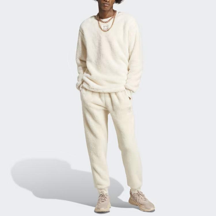 Adidas Originals Essentials+ Fluffy Fleece Joggers Men Joggers White HR2954