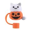 5-1pc Halloween Silicone Straw Covers Dust-Proof Cute Cartoon Straw Caps Funny Tumbler Straw Plugs for Stanle y 30/40 OZ Cups